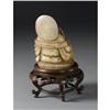 Image 2 : CHINESE CARVED HARDSTONE FIGURE OF BUDDHA