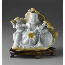 CHINESE CARVED JADE/HARDSTONE FIGURE