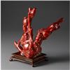 Image 1 : CHINESE CARVED FAUX CORAL GROUP DEPICTING BUDAI