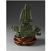 Image 1 : CHINESE CARVED JADE/HARDSTONE DRAGON-BOAT GROUP