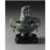 Image 2 : CHINESE CARVED JADE/HARDSTONE TRIPOD KORO