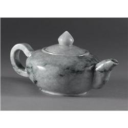 CHINESE CARVED JADE/HARDSTONE TEAPOT