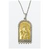Image 1 : DIAMOND PLATINUM GOLD MADONNA PENDANT NECKLACE