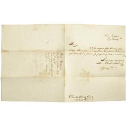 Benjamin Holmans Navy Department Letter 1819. A