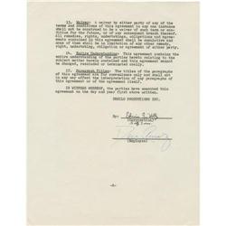 Desi Arnaz Signed Contract 1960