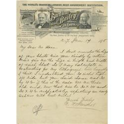 Barnum and Bailey, Greatest Show on Earth Letter