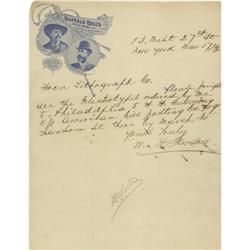 Buffalo Bill's Wild West Letter 1896