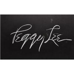 Peggy Lee Signed "What's My Line?" Card. A 26" x