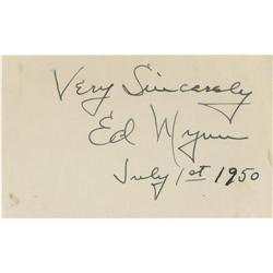 Ed Wynn Autograph