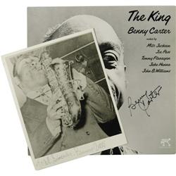 Benny Carter Signed Record and Photo Group. One