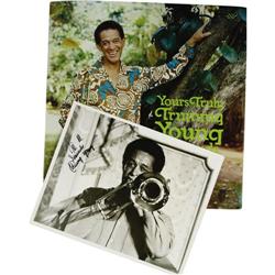 Trummy Young Signed Record and Photo Group. Trom