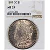 Image 1 : 1884-CC MORGAN SILVER DOLLAR