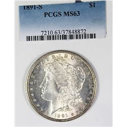 1891-S MORGAN SILVER DOLLAR