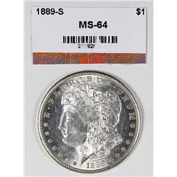 1889-S MORGAN SILVER DOLLAR