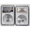 Image 1 : NGC GRADED AMERICAN SILVER EAGLES