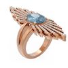 Image 1 : 4.47 ctw Blue Topaz & Diamond Ring 18K Rose Gold - REF-263M6G