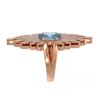 Image 2 : 4.47 ctw Blue Topaz & Diamond Ring 18K Rose Gold - REF-263M6G