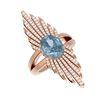Image 3 : 4.47 ctw Blue Topaz & Diamond Ring 18K Rose Gold - REF-263M6G