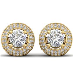 1.75 ctw VS/SI Diamond Art Deco Micro Stud Earrings 14k Yellow Gold - REF-245K5Y