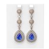 Image 1 : 10.87 ctw Tanzanite & Diamond Earrings 18K Rose Gold - REF-618M2G