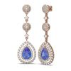 Image 2 : 10.87 ctw Tanzanite & Diamond Earrings 18K Rose Gold - REF-618M2G