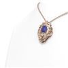 Image 2 : 7.41 ctw Sapphire & Diamond Necklace 18K Rose Gold - REF-280A2N