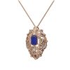 Image 3 : 7.41 ctw Sapphire & Diamond Necklace 18K Rose Gold - REF-280A2N