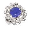 Image 3 : 6.16 ctw Sapphire & Diamond Ring 18K White Gold - REF-254W5H