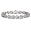 Image 1 : 14.28 ctw Pear Cut Diamond Micro Pave Bracelet 18K White Gold - REF-1987W8H