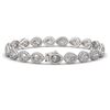 Image 2 : 14.28 ctw Pear Cut Diamond Micro Pave Bracelet 18K White Gold - REF-1987W8H