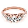 Image 1 : 1.25 ctw VS/SI Diamond 3 Stone Ring 18k Rose Gold - REF-133Y6X
