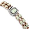 Image 3 : 13.76 ctw Opal & Diamond Bracelet 14K Rose Gold - REF-255G6W