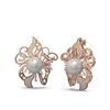 Image 2 : 1.52 ctw Diamond & Pearl Earrings 18K Rose Gold - REF-217H8R