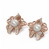 Image 3 : 1.52 ctw Diamond & Pearl Earrings 18K Rose Gold - REF-217H8R