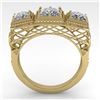 Image 3 : 2 ctw Past Present Future Princess Diamond Ring Art Deco 18k Yellow Gold - REF-481K8Y