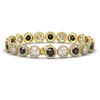 Image 2 : 15.47 ctw Black & Diamond Micro Pave Bracelet 18K Yellow Gold - REF-1171X4A