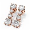 Image 3 : 4.46 ctw Cushion Diamond Earrings 18K Rose Gold - REF-892G4W