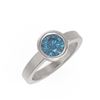 Image 3 : 1 ctw Intense Blue Diamond Ring 18K White Gold - REF-203N6F