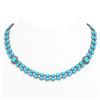 Image 1 : 47.17 ctw Turquoise & Diamond Necklace 14K White Gold - REF-581K8Y