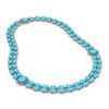Image 2 : 47.17 ctw Turquoise & Diamond Necklace 14K White Gold - REF-581K8Y