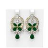 Image 1 : 17.33 ctw Emerald & Diamond Earrings 18K Yellow Gold - REF-906A4N