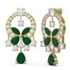 Image 2 : 17.33 ctw Emerald & Diamond Earrings 18K Yellow Gold - REF-906A4N