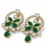 Image 3 : 17.33 ctw Emerald & Diamond Earrings 18K Yellow Gold - REF-906A4N