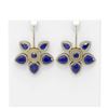 Image 1 : 31.28 ctw Sapphire Diamond Earrings 18K Yellow Gold - REF-687Y3X