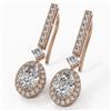 Image 1 : 2.4 ctw Oval Cut Diamond Designer Earrings 18K Rose Gold - REF-292A3N