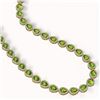 Image 2 : 33.35 ctw Peridot & Diamond Micro Pave Halo Necklace 10k Yellow Gold - REF-664N2F