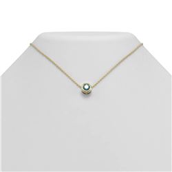 0.50 ctw Intense Blue Diamond Necklace 18K Yellow Gold - REF-80N2F