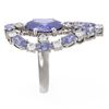 Image 2 : 9.93 ctw Tanzanite & Diamond Ring 18K White Gold - REF-318M2G