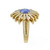 Image 2 : 3.10 ctw Tanzanite & Diamond Ring 18K Yellow Gold - REF-199G3W