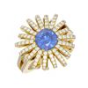 Image 3 : 3.10 ctw Tanzanite & Diamond Ring 18K Yellow Gold - REF-199G3W